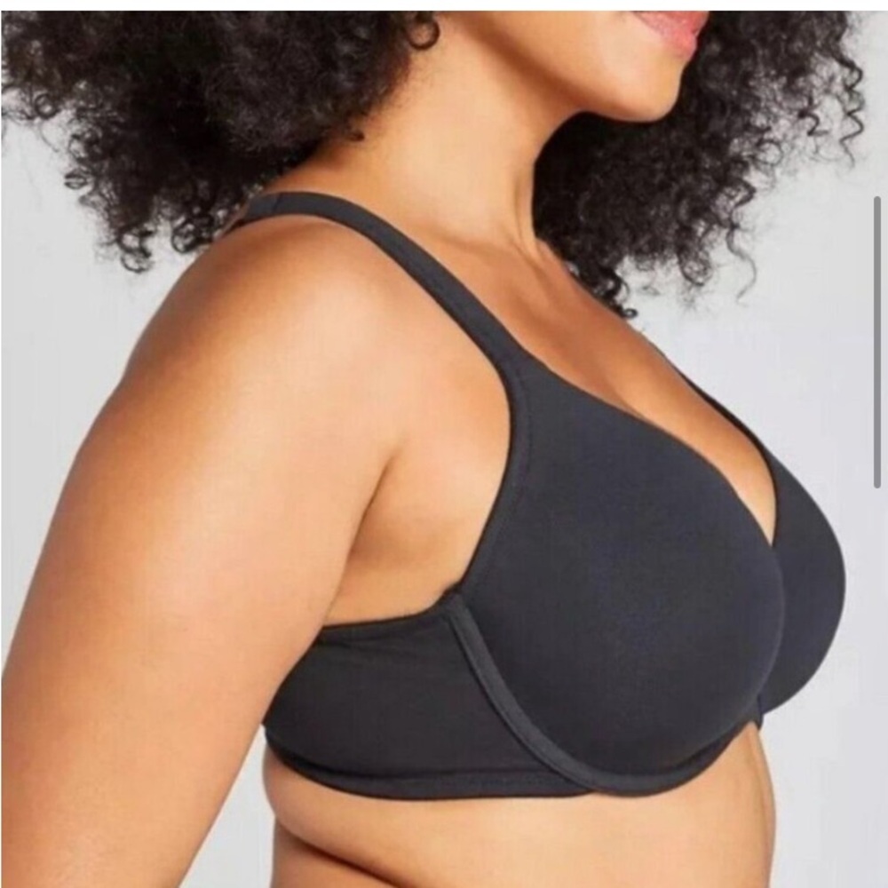 Cacique Cotton collection Plunge Black Bra 42DD - Picture 3 of 8